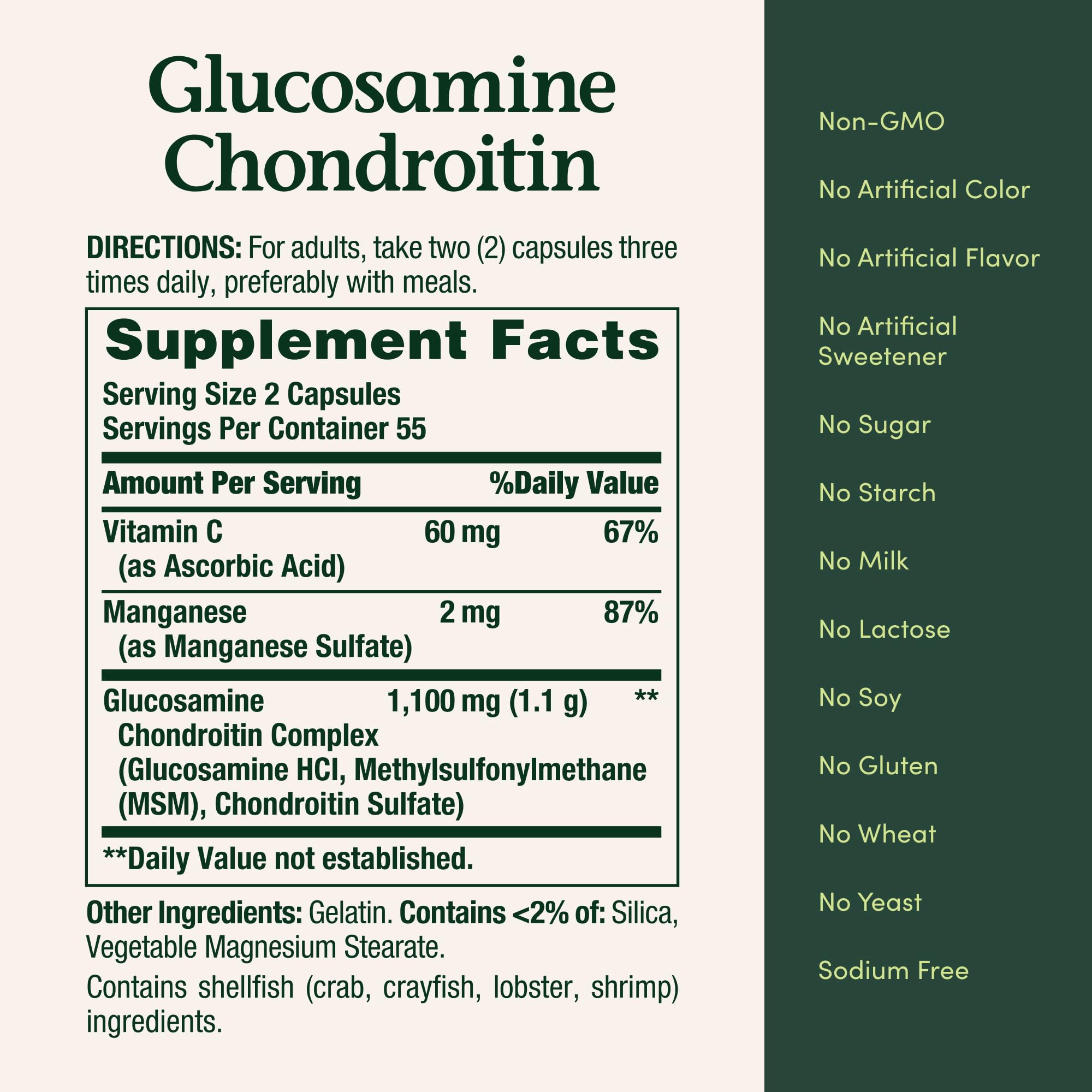 Nature's Bounty glucosamine chondroitin packshot for daily use