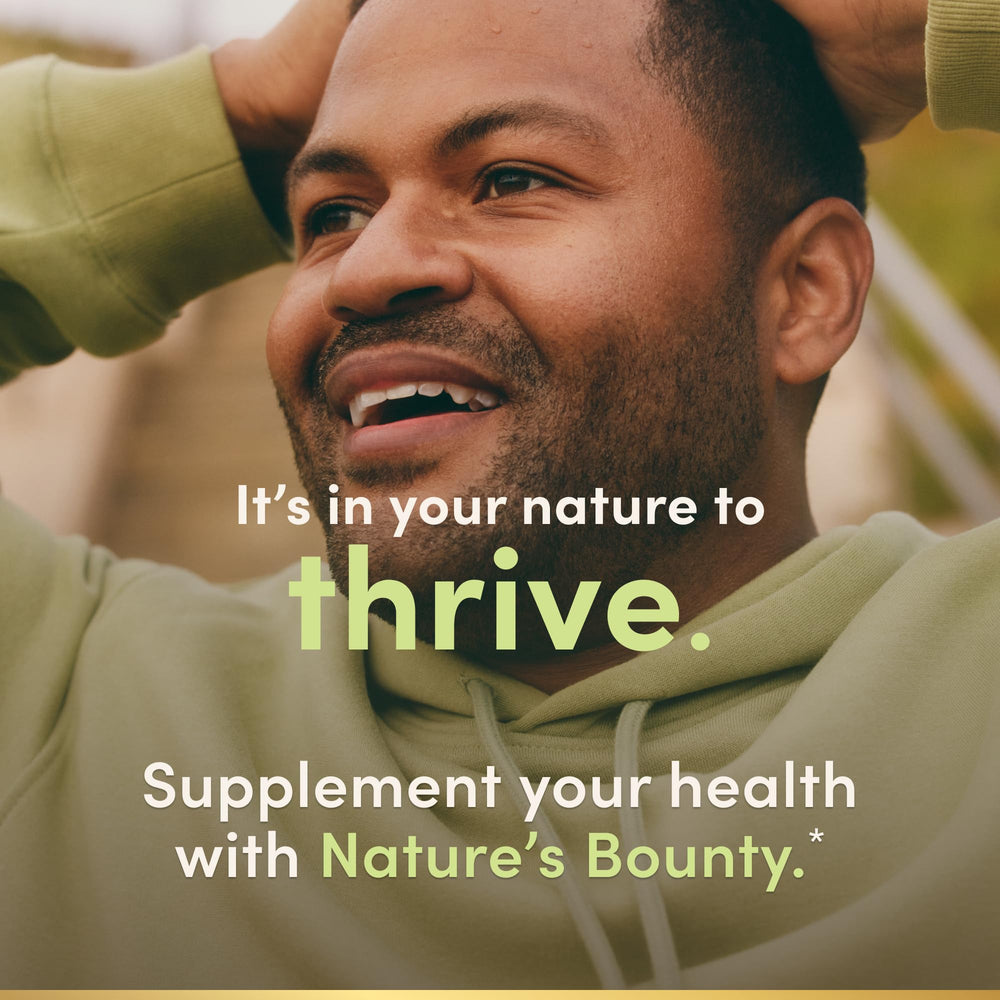 Nature’s Bounty gluten-free iron tablets on packaging; convenient daily iron.