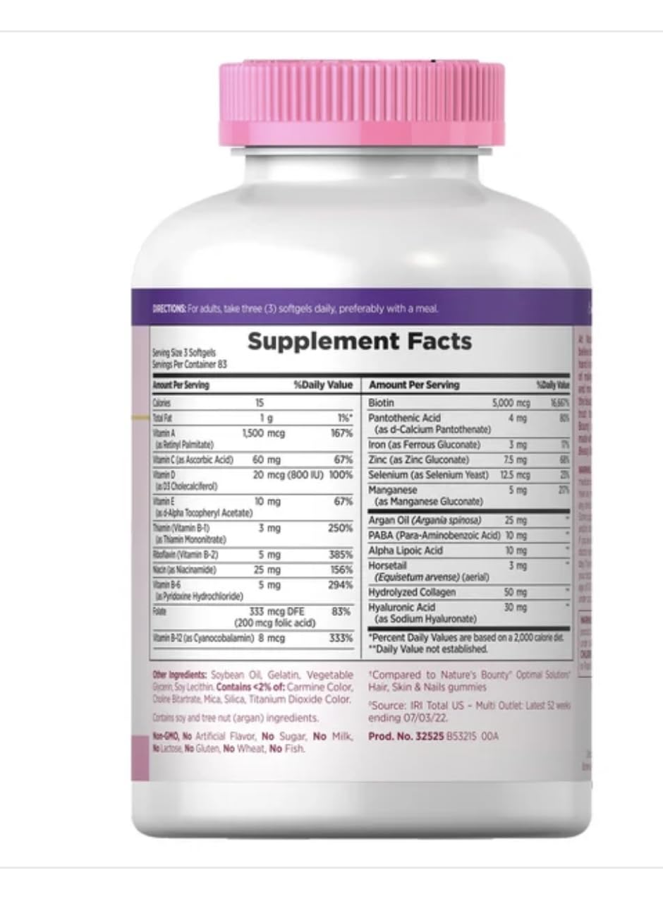 Nature's Bounty gluten-free bottle with no artificial flavors for daily use