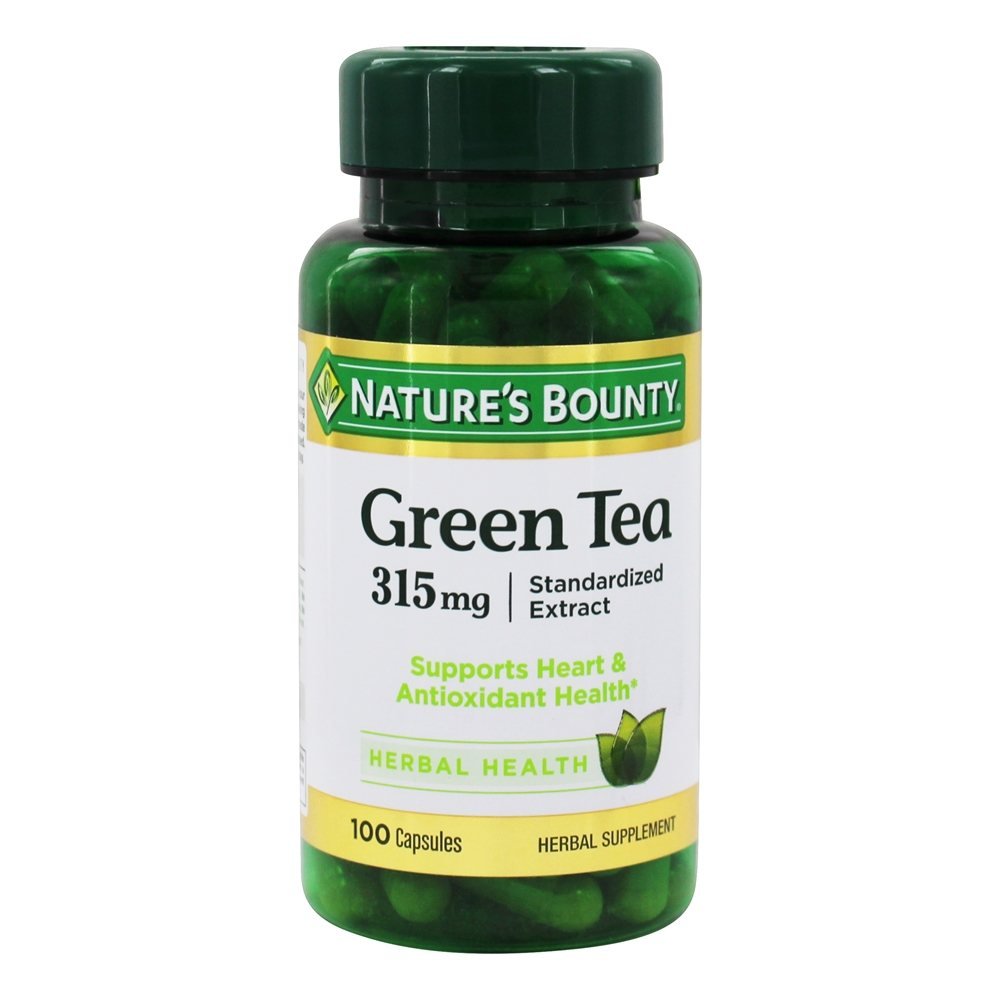 Nature's Bounty Green Tea Extract bottle showing 315mg formula for antioxidant support.