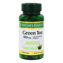 Nature's Bounty Green Tea Extract bottle showing 315mg formula for antioxidant support.