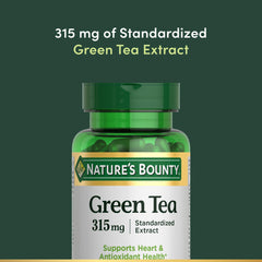Nature's Bounty Green Tea label detail emphasizing traditional heart health support