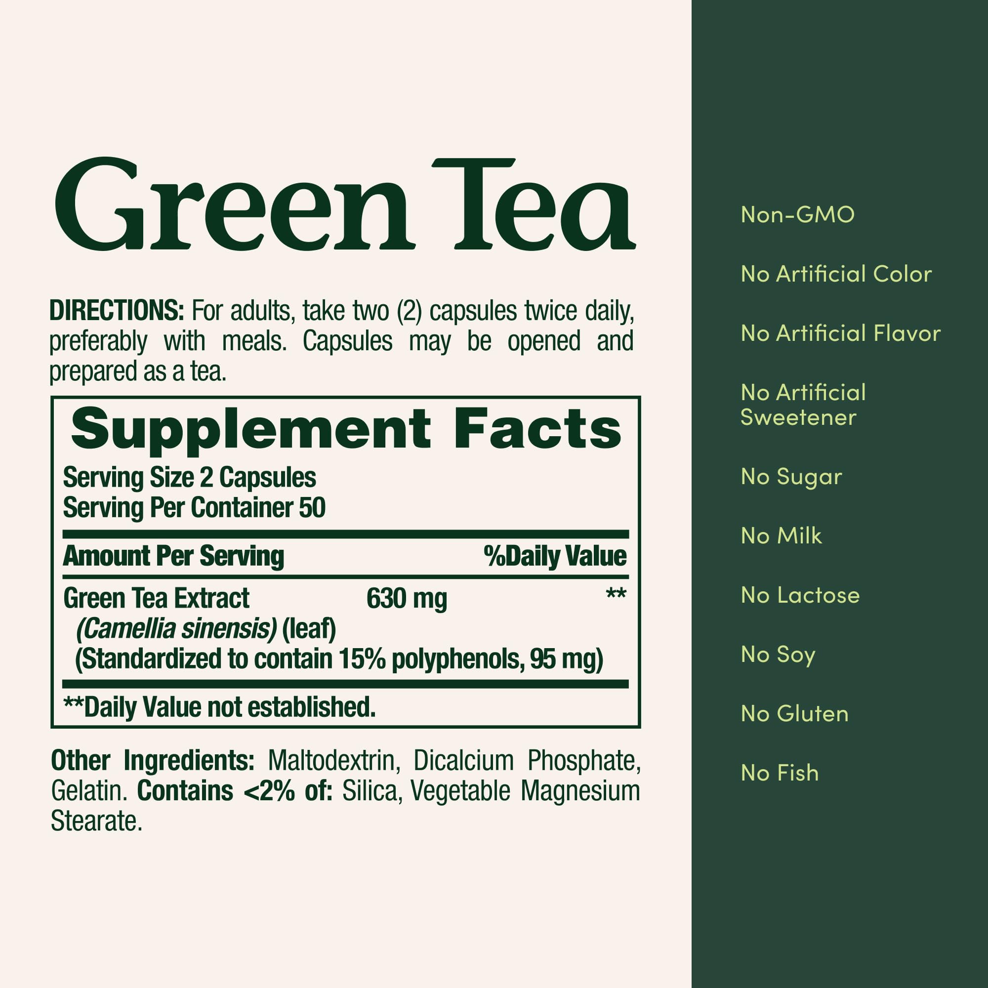 Nature's Bounty Green Tea serving pour demonstrating easy daily intake