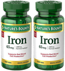 Nature's Bounty Iron 65 mg tablets bottle for daily iron support
