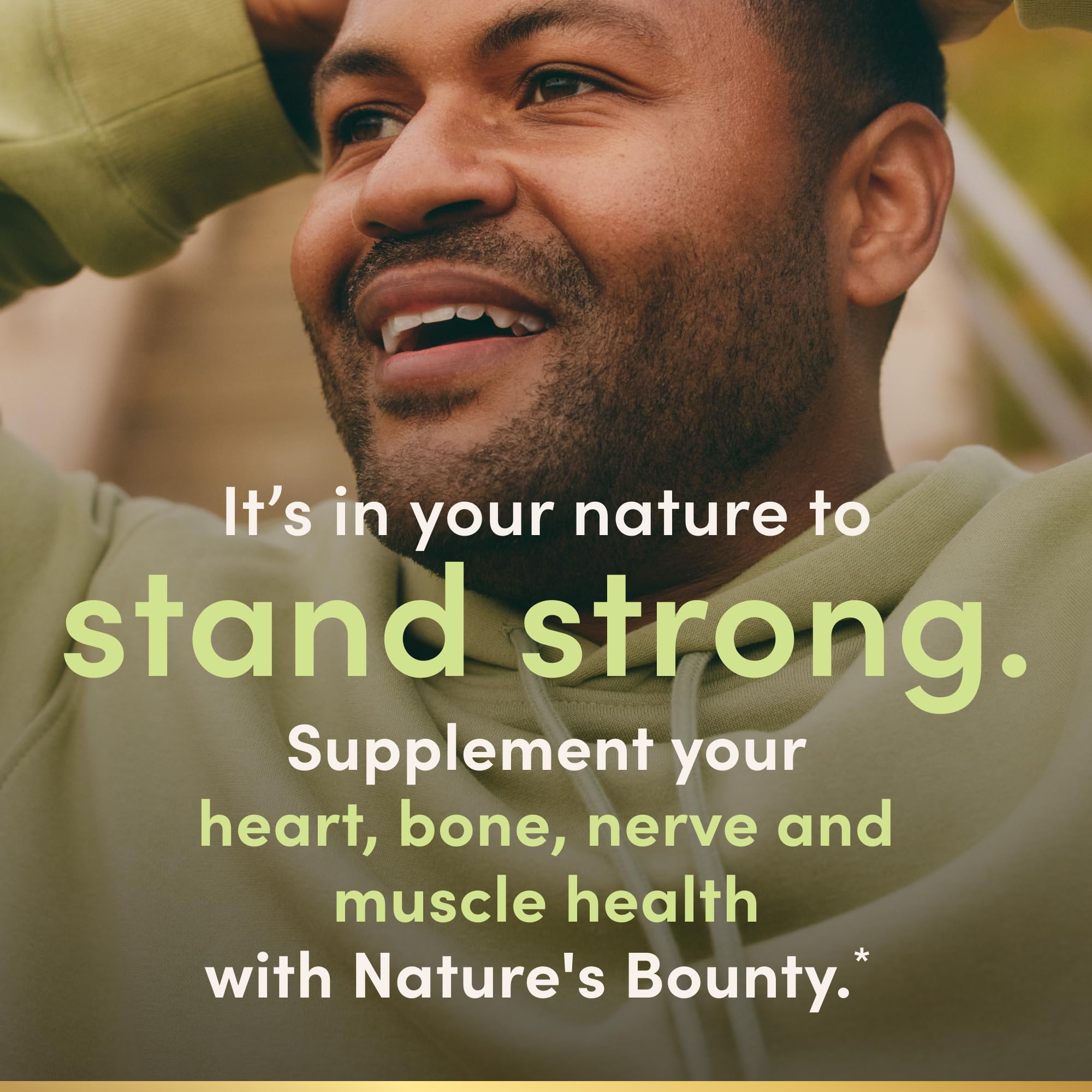 Nature's Bounty Magnesium 400 mg softgel capsules in hand for on-the-go use