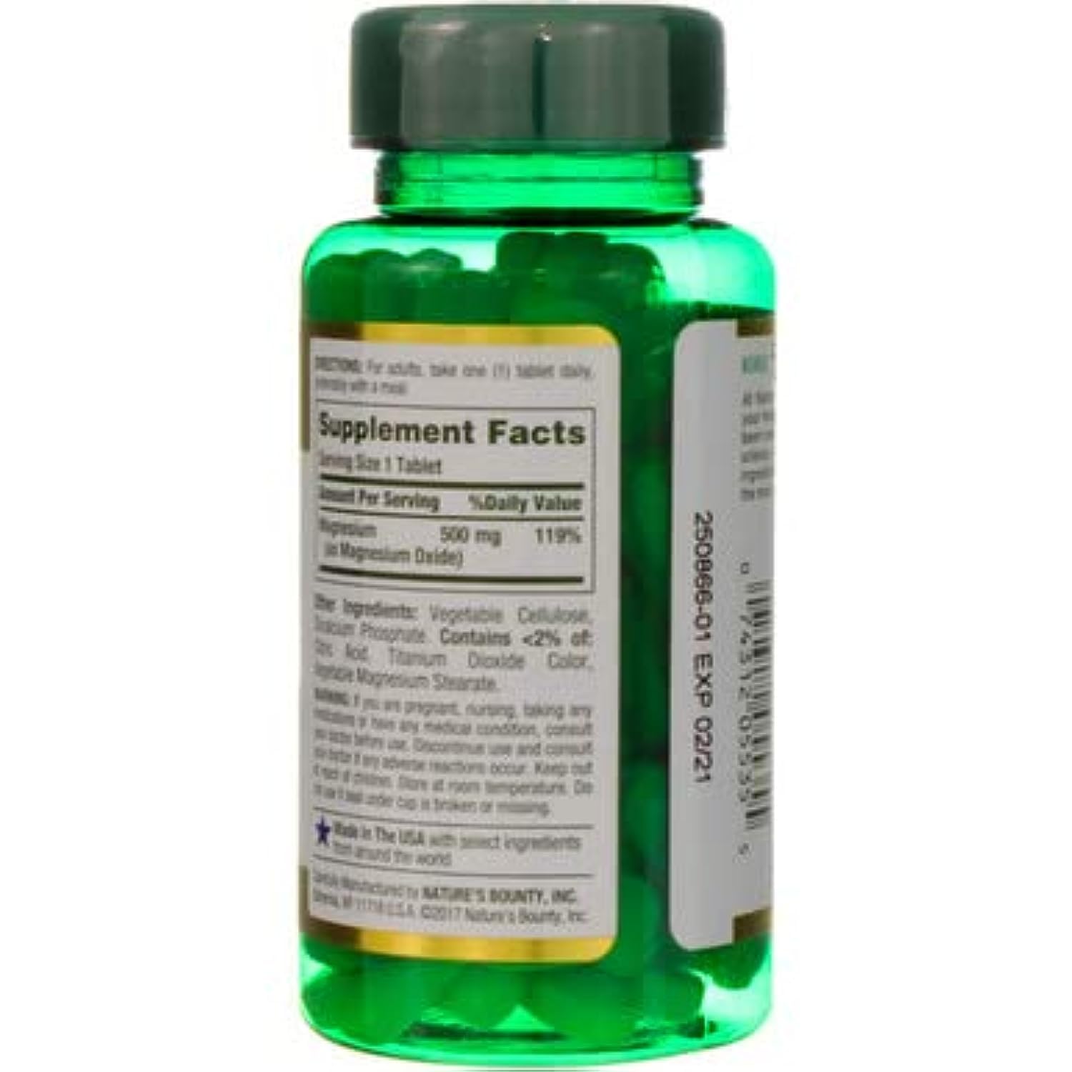 Nature's Bounty magnesium product on clean kitchen counter, easy-to-integrate routine.