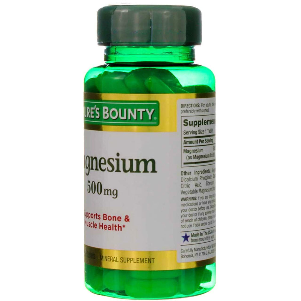 Nature's Bounty 100-count bottle with label visible, suitable for vegetarians.