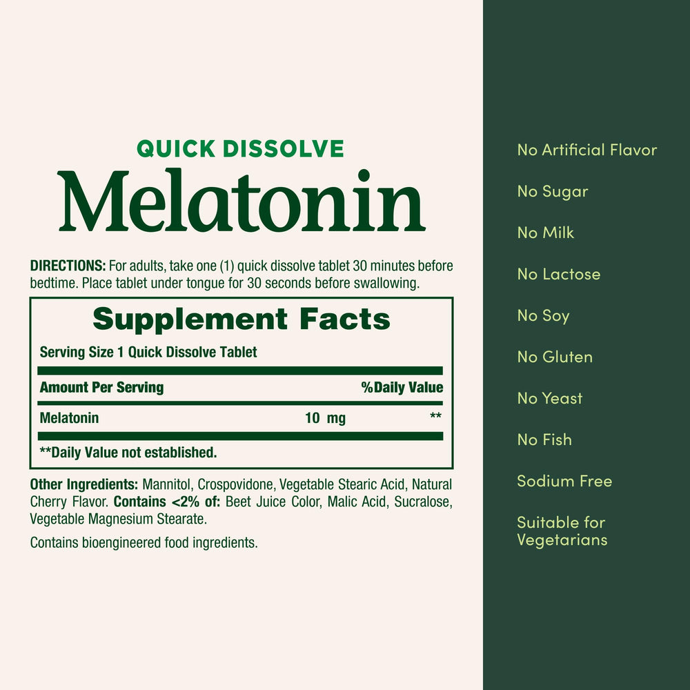 Nature's Bounty Melatonin 45-count container for convenient nightly use.