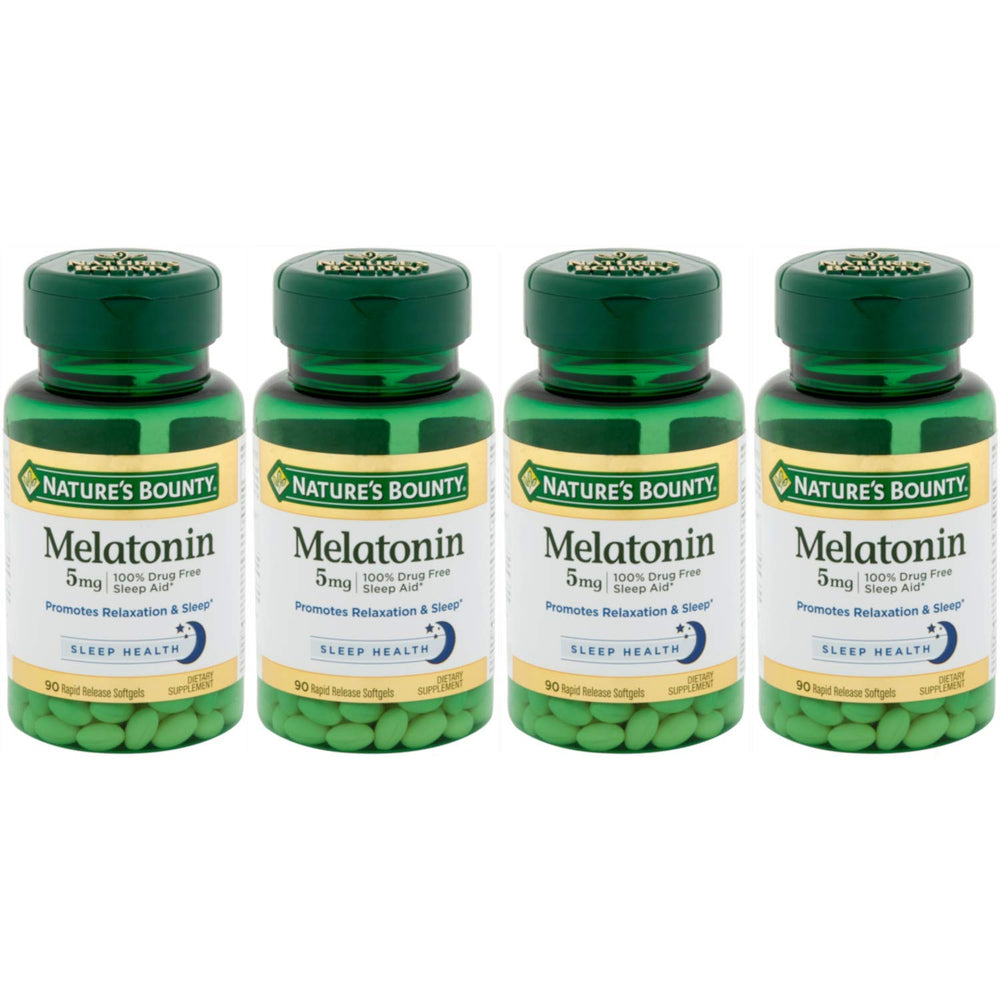 Nature's Bounty Melatonin softgels bottle supports calmer, more rested nights.