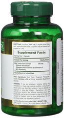 Nature's Bounty milk thistle label back - clear directions for use