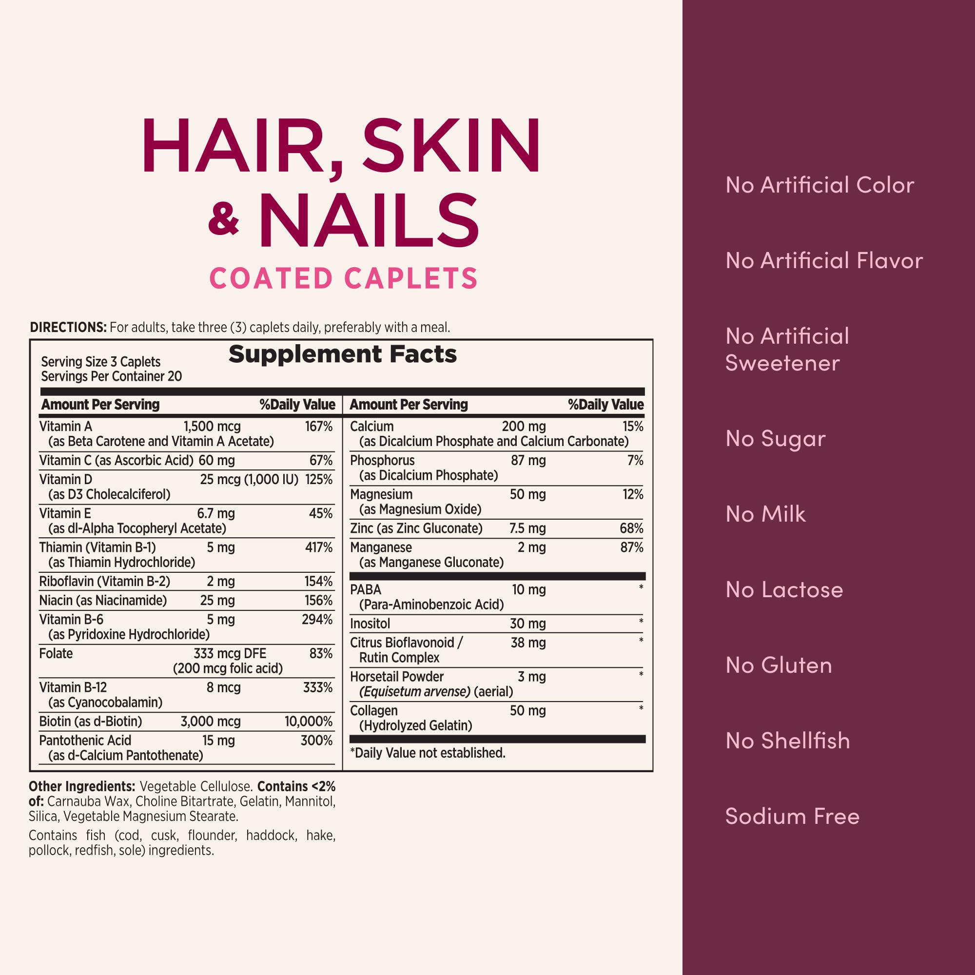 Nature's Bounty Optimal Solutions serving size graphic