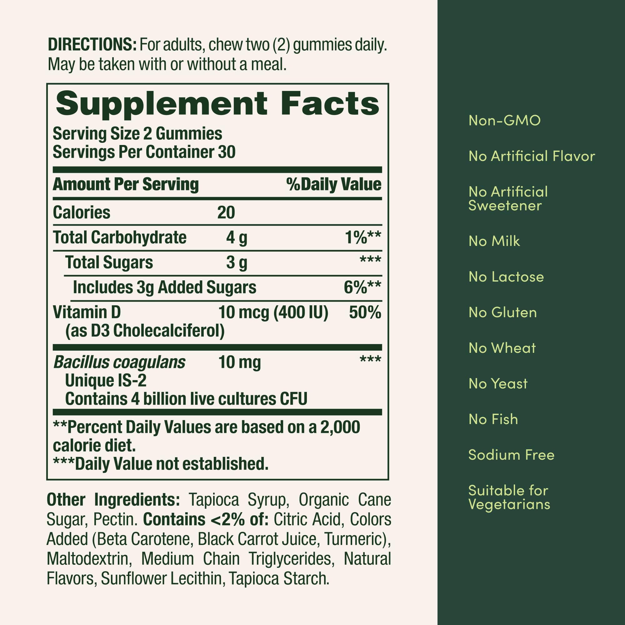Vegetarian-friendly Nature's Bounty Probiotic Gummies signal plant-based suitability.