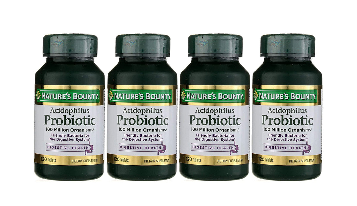 Nature's Bounty Probiotics Acidophilus bottle supports digestive balance and daily wellness.