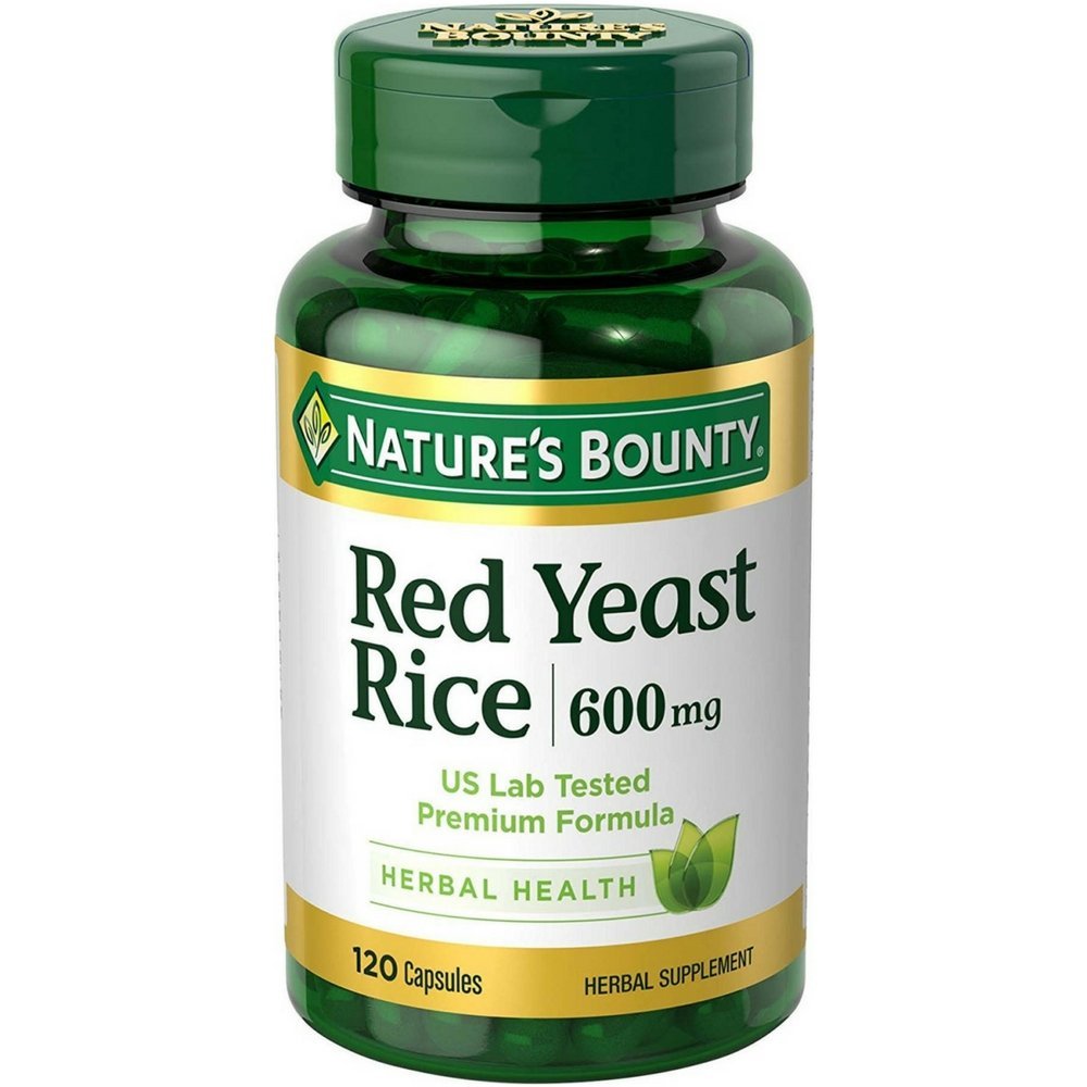 Nature's Bounty Red Yeast Rice 600mg bottle for daily herbal supplementation and routine use