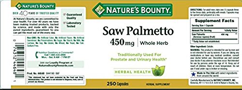 Nature's Bounty Saw Palmetto label close-up supports informed herbal use.