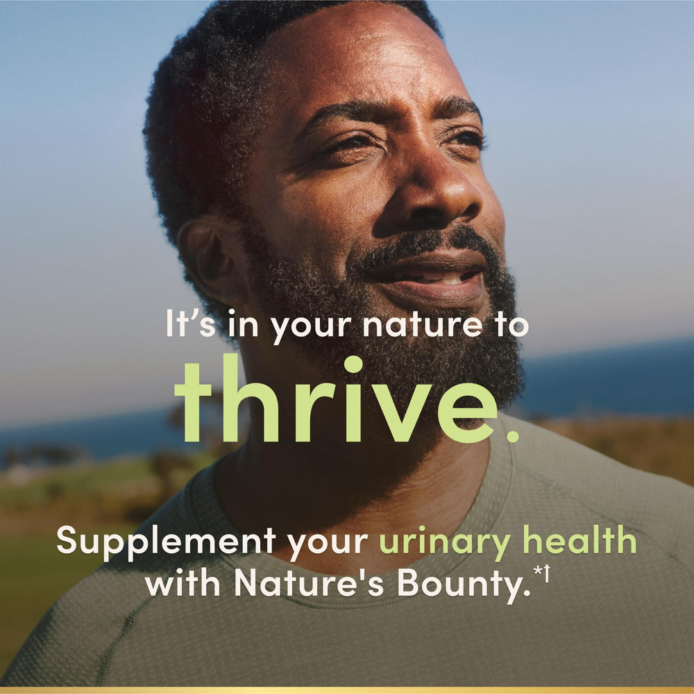 Nature's Bounty Saw Palmetto label detail emphasizing plant-based ingredients and potency