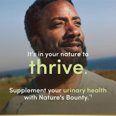 Nature's Bounty Saw Palmetto label detail emphasizing plant-based ingredients and potency