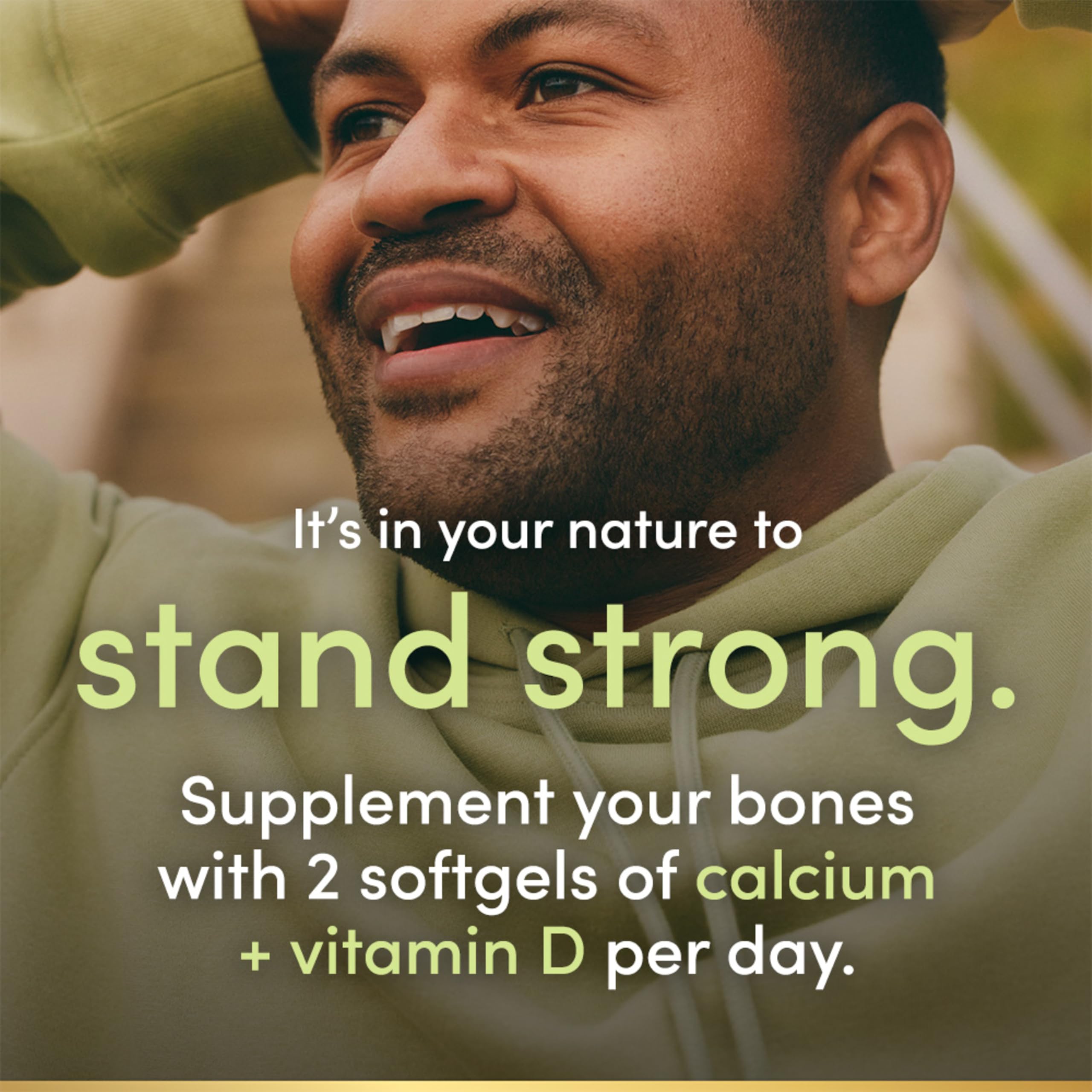 Nature's Bounty softgels with meal illustrating easy daily ingestion