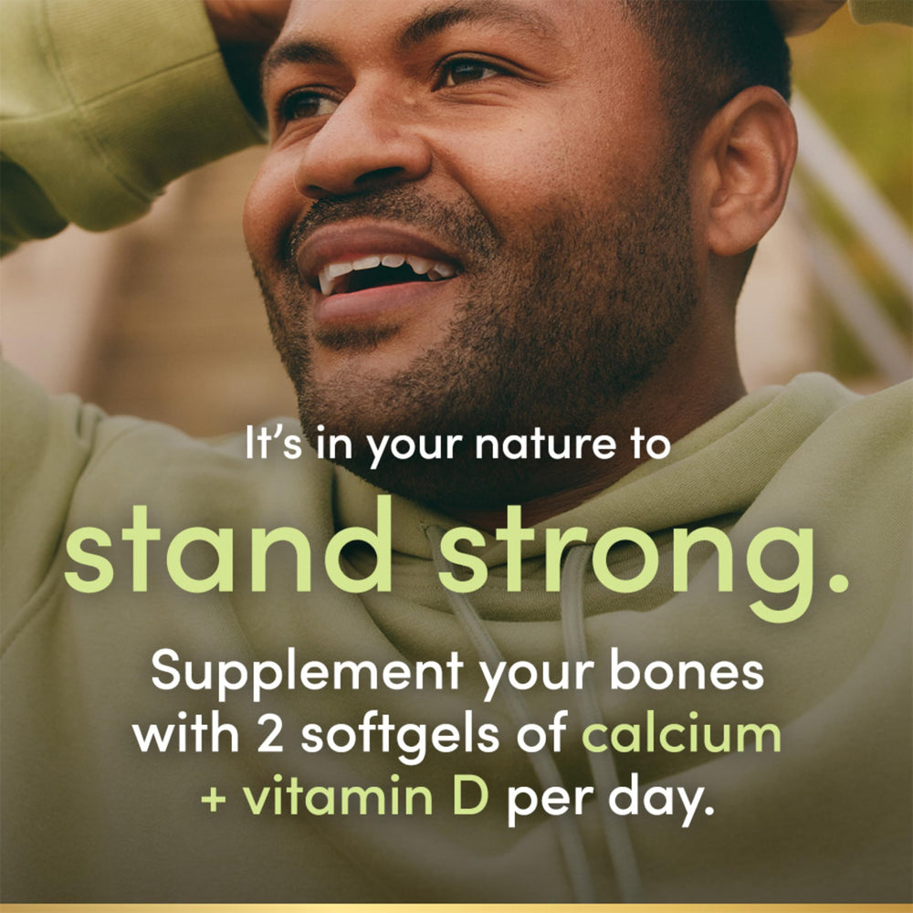 Nature's Bounty softgels with meal illustrating easy daily ingestion