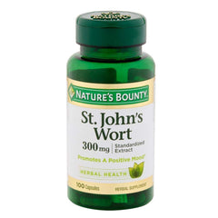 Nature's Bounty St. John's Wort bottle with 300 mg capsules for mood support
