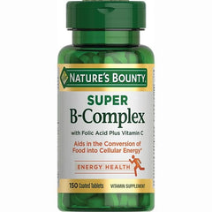 Nature's Bounty Super B-Complex bottle front showing 300 tablets for daily energy support