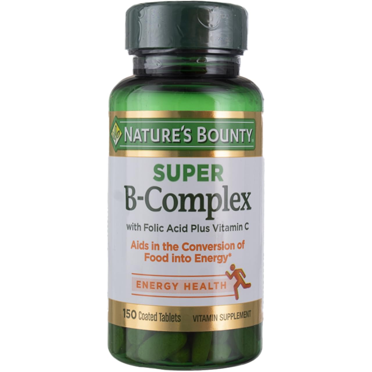 Nature's Bounty Super B Complex tablets front view for daily energy support
