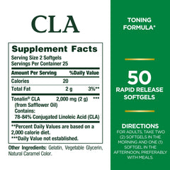 Pouring Nature's Bounty Tonalin 1000mg softgels for quick absorption in your routine.