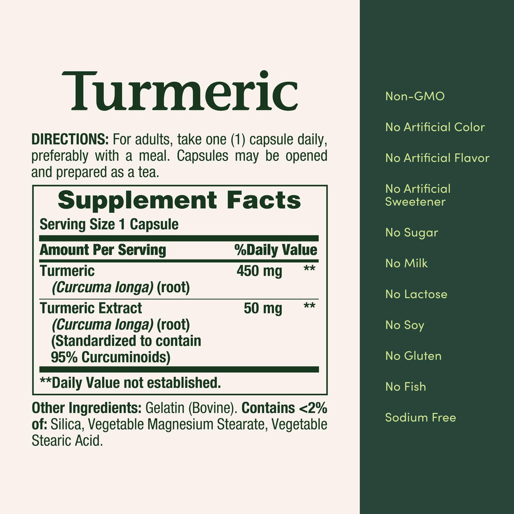 Front packaging shot showcases turmeric-inspired design and wellness appeal.