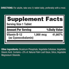 Nature's Bounty Vitamin B-12 2-pack packaging for convenient daily use.