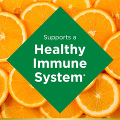 Nature's Bounty Vitamin C Plus Rose Hips label closeup, highlighting gluten-free and sugar-free features.