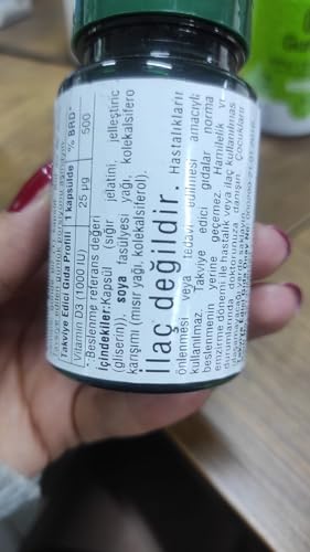 Close-up of Nature's Bounty Vitamin D3 1000 softgel capsules