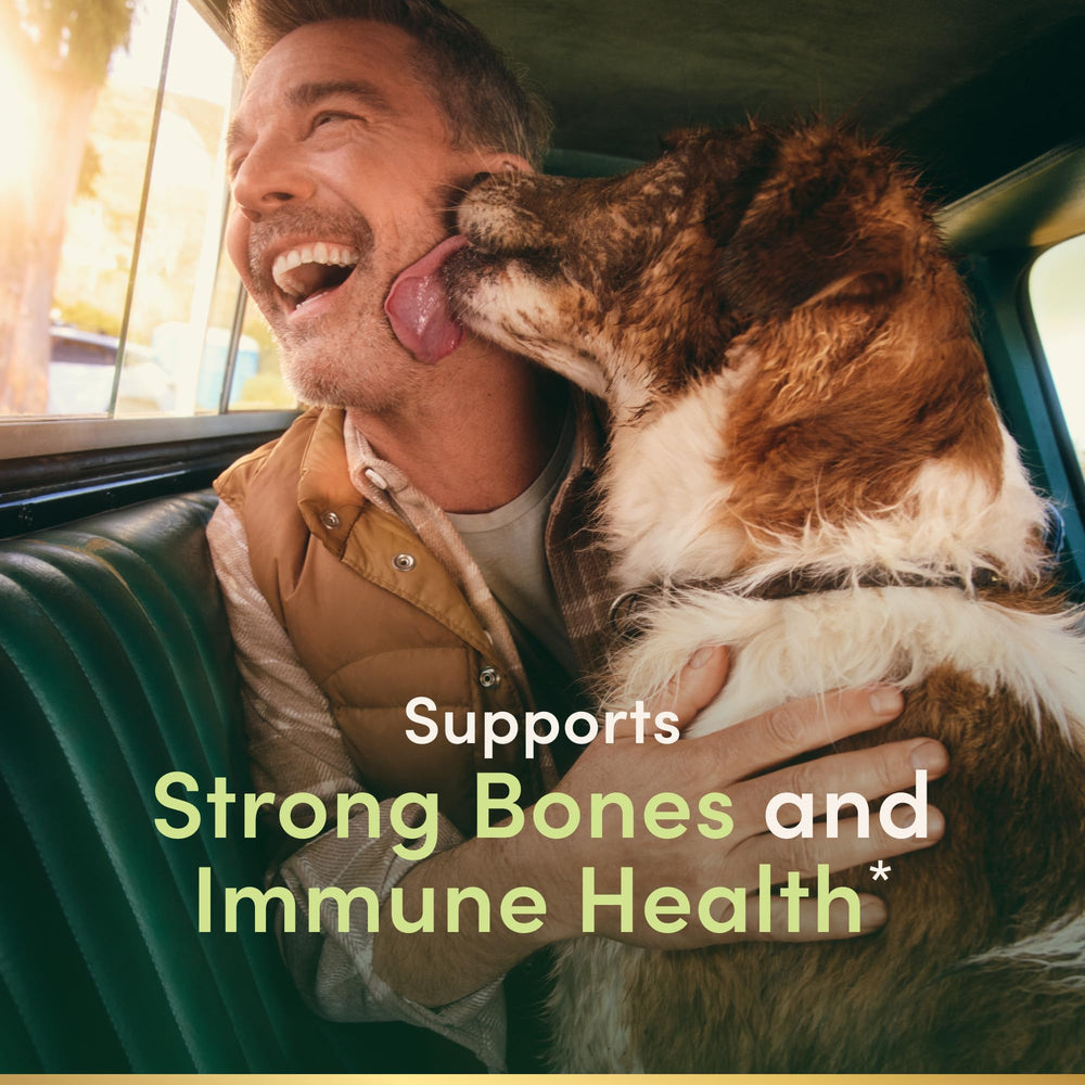 Closeup of Nature's Bounty Vitamin D3 5000 IU softgels for easy daily supplementation.