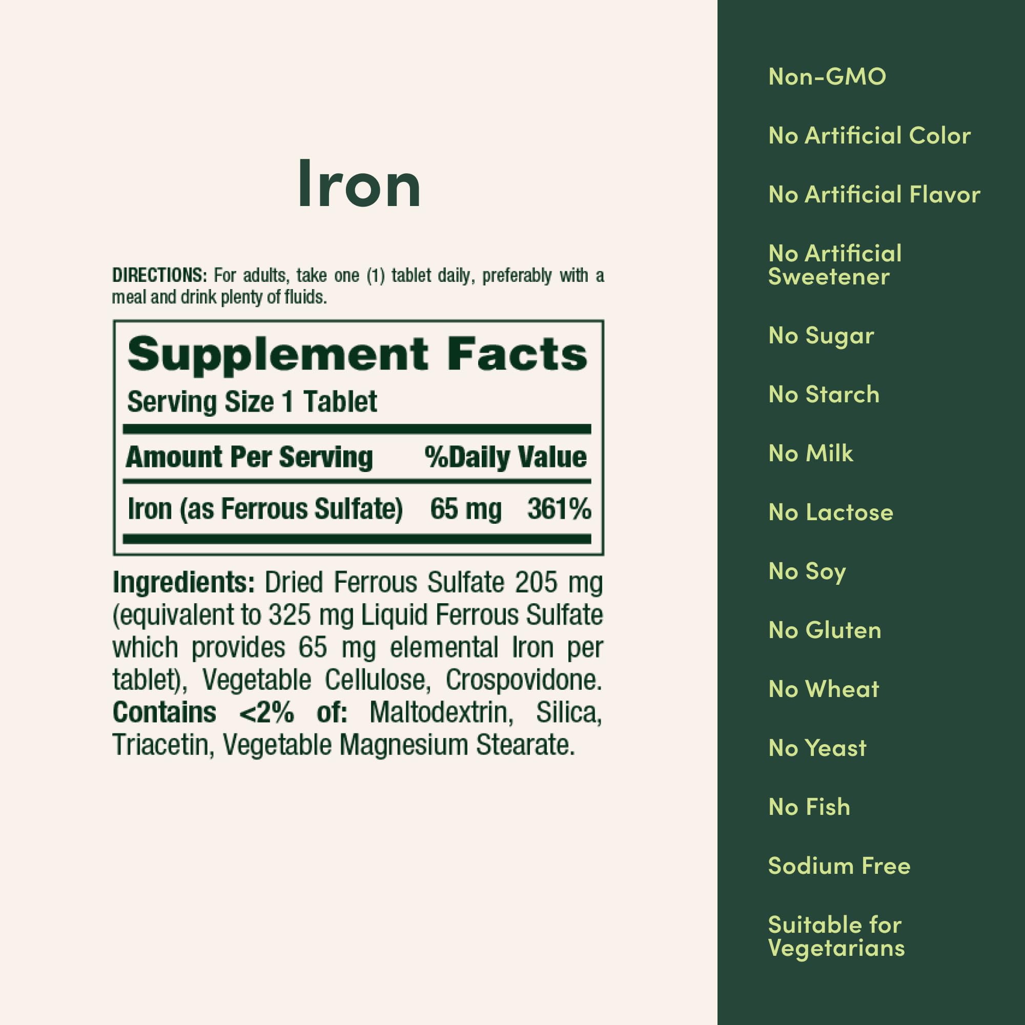 Nature’s Bounty iron tablet in hand; supports daily wellness.