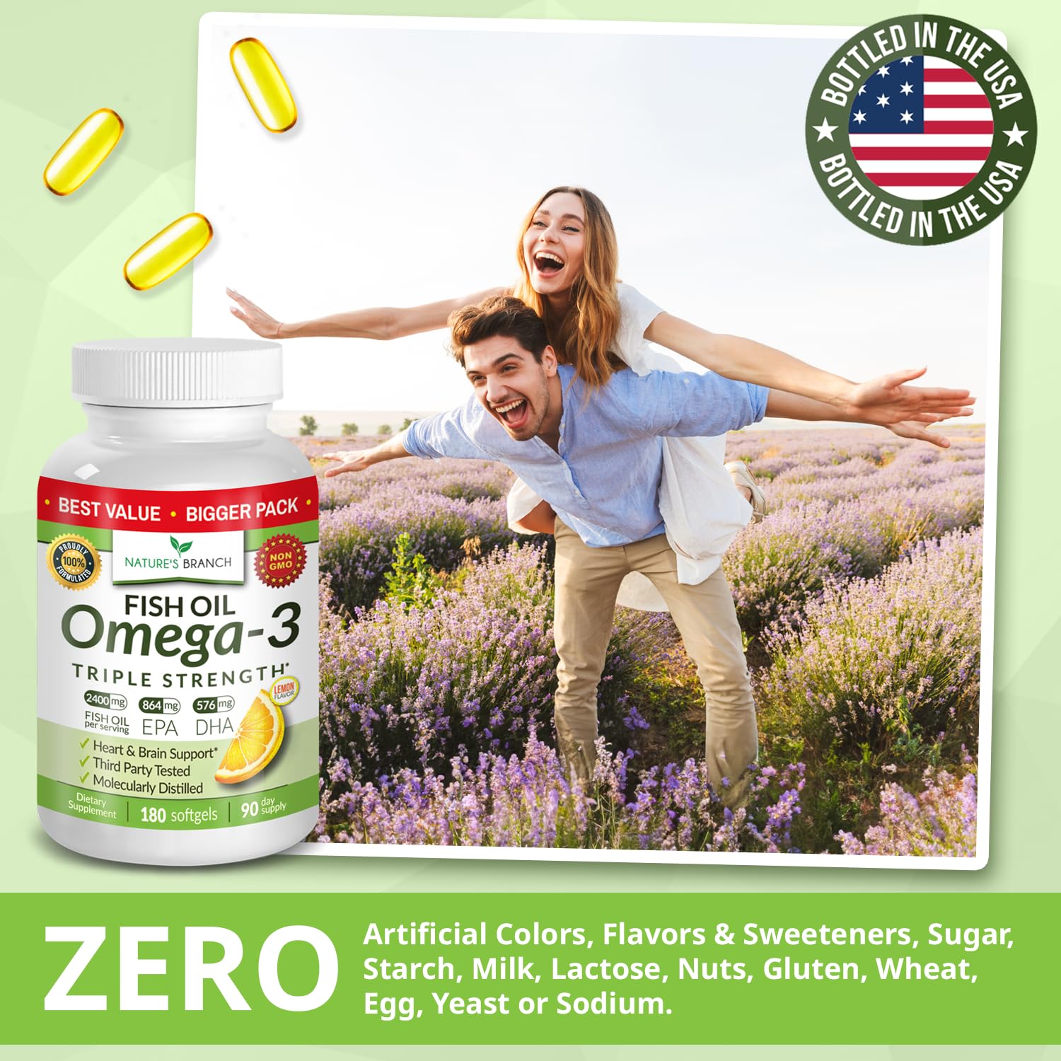 Nature's Branch purity panel hints at molecular distillation process.