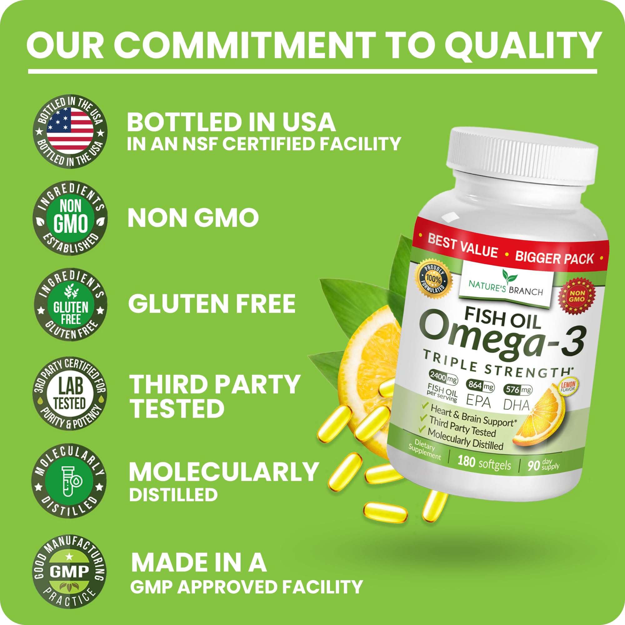 Nature's Branch third-party tested sticker communicates independent quality.
