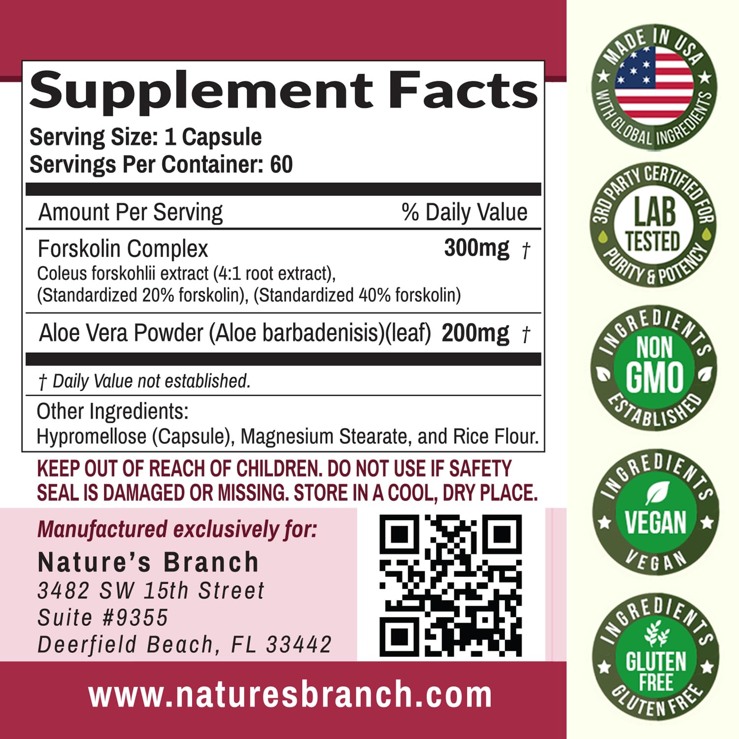 Nature's Branch Forskolin bottle pour demonstrates simple daily use