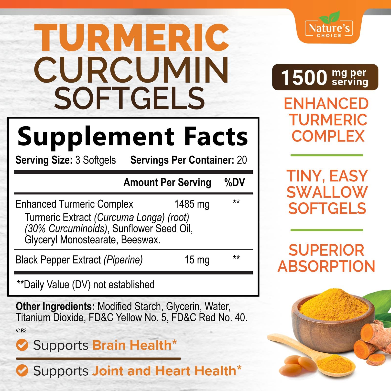 Nature's Choice BioPerine absorption graphic demonstrates improved turmeric uptake.