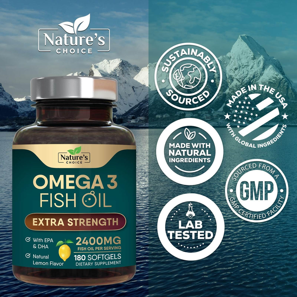 Easy-to-swallow Nature's Choice omega3 softgels for everyday wellness