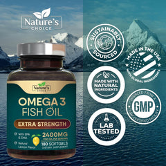 Easy-to-swallow Nature's Choice omega3 softgels for everyday wellness