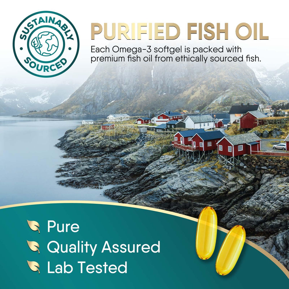 Nature's Choice Omega 3 purity seal indicating third-party testing