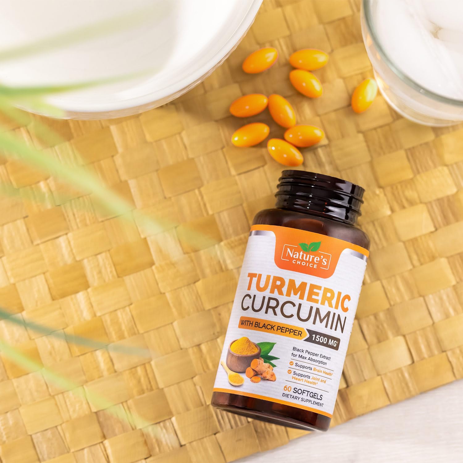 Nature's Choice softgel texture macro shows smooth capsules.