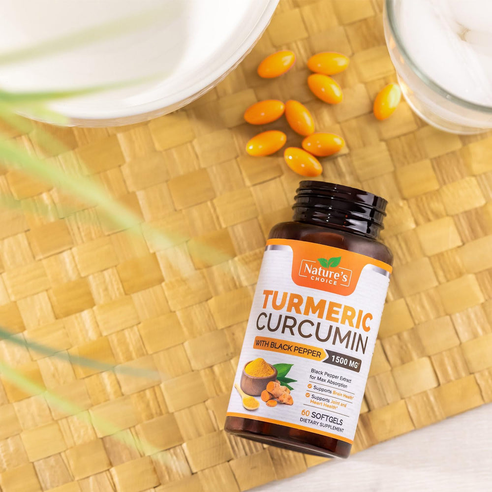 Nature's Choice softgel texture macro shows smooth capsules.