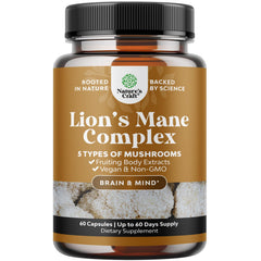 Natures Craft Advanced Lion's Mane bottle front highlighting focus and daily clarity