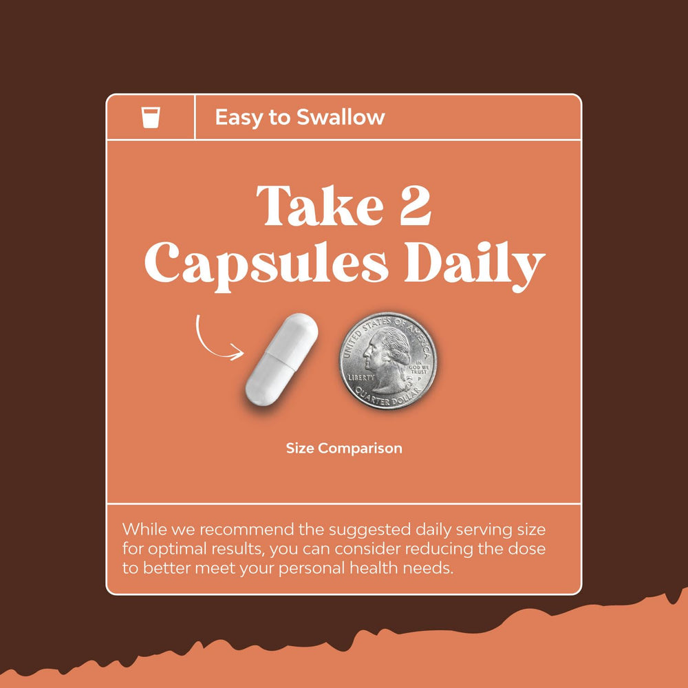 Nature's Craft Advanced Mushroom Complex capsules in hand for on-the-go use