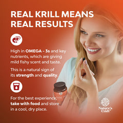 Natures Craft Astaxanthin-rich Krill Oil visual highlights antioxidant-rich nutrition