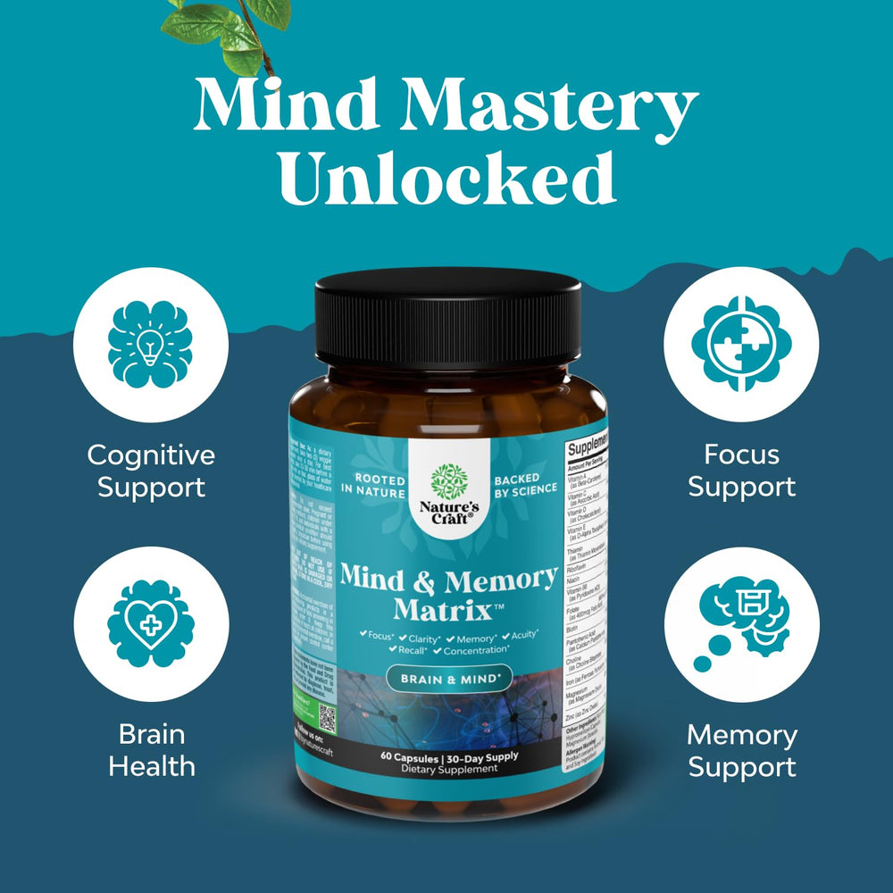 Natures Craft bacopa monnieri L-tyrosine EGCG capsules suggest natural cognitive support