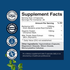 Natures Craft Balancing Berberine capsules inside bottle for convenient daily supplementation.
