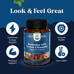 Natures Craft Balancing Berberine Plus organic cinnamon capsules highlight heart-friendly spice.