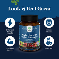 Natures Craft Berberine Milk Thistle Capsules, emphasizing antioxidant-rich herbal complex.