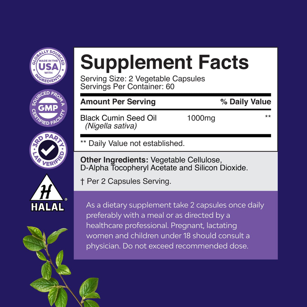 Natures Craft Black Seed Oil Capsules closeup reveals smooth capsules and nutty aroma